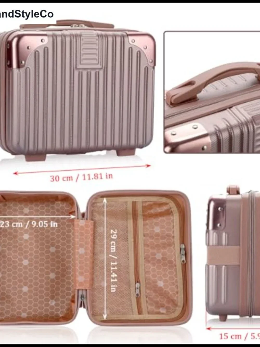 Hard Shell Cosmetic Travel Case with Elastic Band – Makeup Organizer Suitcase